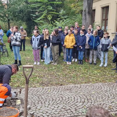 Bild vergrößern: Stolpersteinverlegung 2023