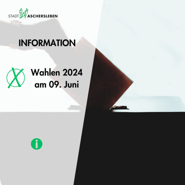 Bild vergrößern: Hinweisbild zur Europa- und Kommunalwahl 2024.