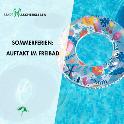 Bild vergrößern: Imagebild zu Ferienauftakt im Freibad - Schwimmring im Wasser