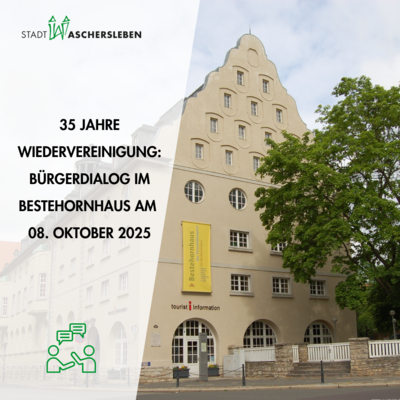 Bild vergrößern: Imagebild zur Veranstaltung Brgerdialog mit dem Bestehornhaus im Hintergrund