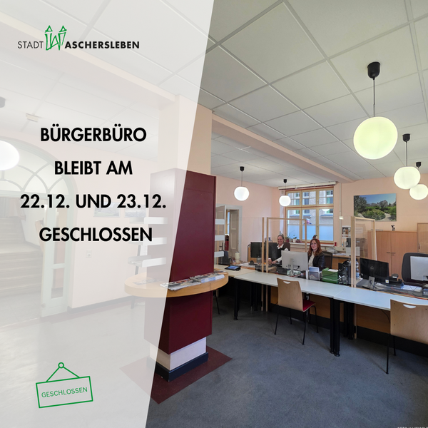 Bild vergrößern: Bild vom Brgerbro im Rathaus Aschersleben