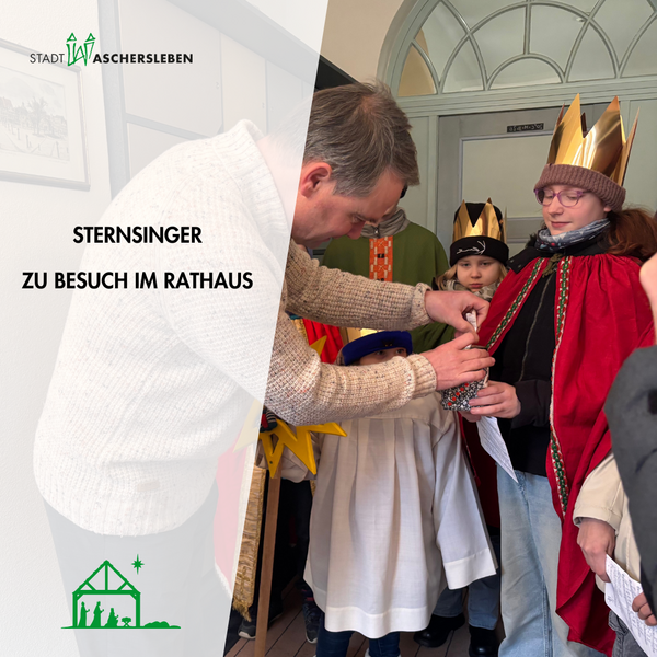 Bild vergr&ouml;&szlig;ern: Sternsinger 2026 - Besuch im Rathaus Aschersleben