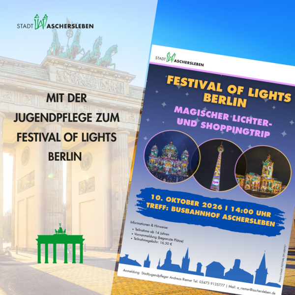 Bild vergr&ouml;&szlig;ern: Festival of Lights in Berlin - Ausflug mit der Stadtjugendpflege Aschersleben