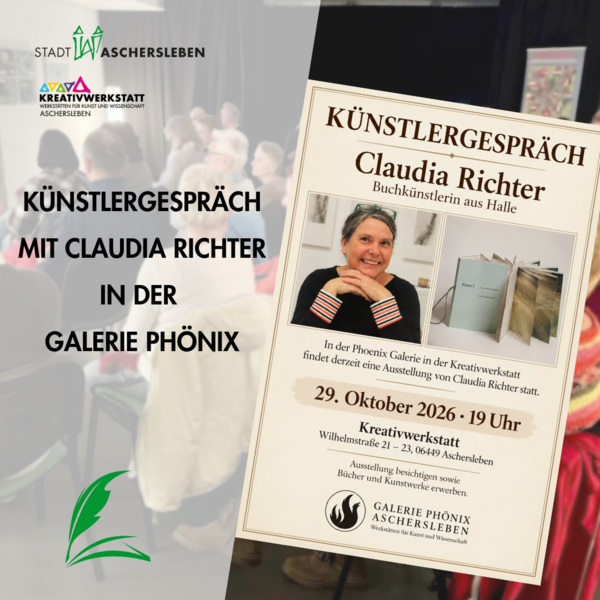 Bild vergr&ouml;&szlig;ern: K�nstlergespr�ch mit Claudia Richter in der Galerie PH�NIX
