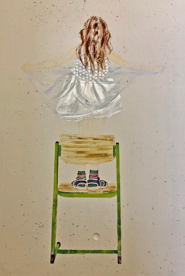 Bild vergrößern: Rolina Nell "moment", 2019
Wandbild
permanente Installation im Bestehornpark Aschersleben
Acryl, 100x160 cm

Ort: Treppenhaus Kopfbau, 1. Etage