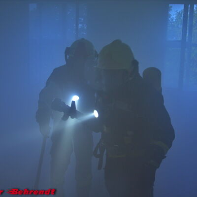 Bild vergrößern: Bild zeigt Kameraden der Feuerwehr im Einsatz