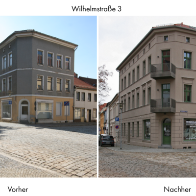 Bild vergrößern: Vorher-Nachher-Bild der Wilhelmstraße 3