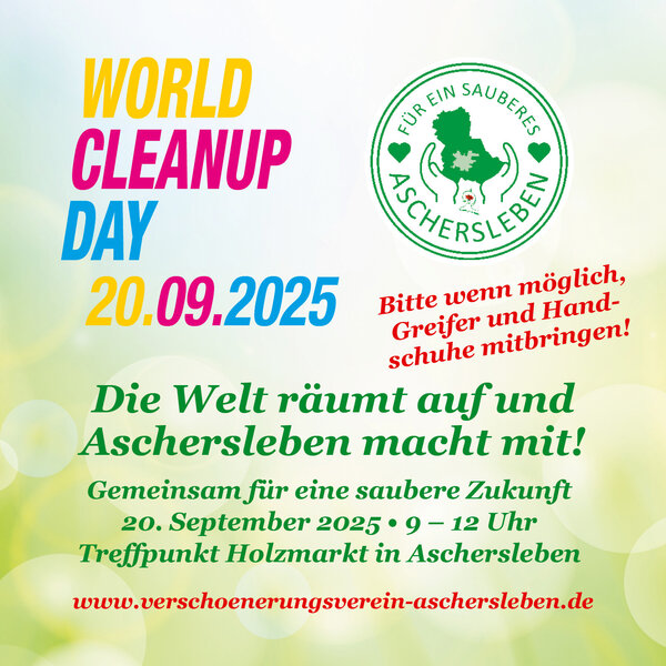 Bild vergrößern: Mllsammelaktion zum World Cleanup Day in Aschersleben