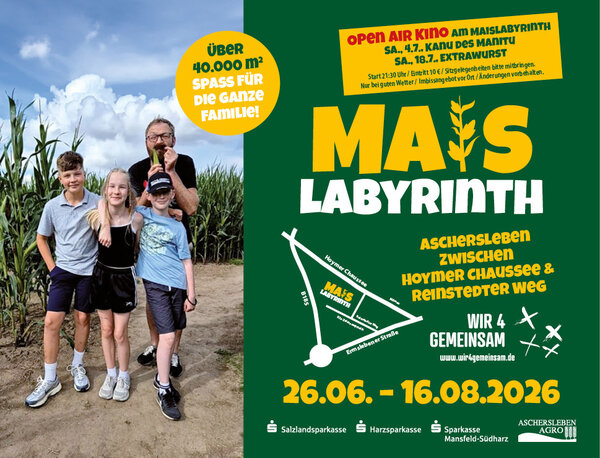 Bild vergr&ouml;&szlig;ern: Maislabyrinth vor den Toren Ascherslebens