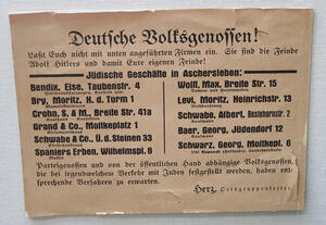 Bild vergrößern: Schild "Jüdische GEschäfte in Aschersleben"