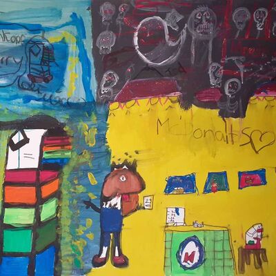 Bild vergrößern: 01-2023 Malexperimente Burgschule