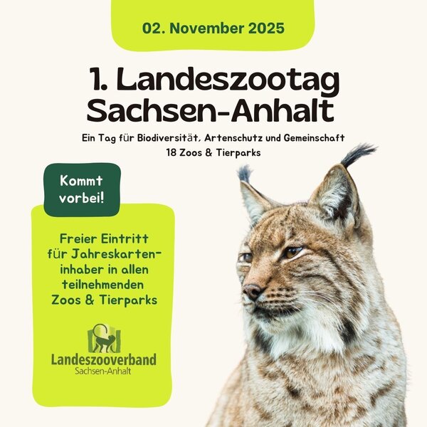Bild vergrößern: 1. Landeszootag Sachsen-Anhalt ldt Dauerkarteninhaber zum kostenfreien Besuch